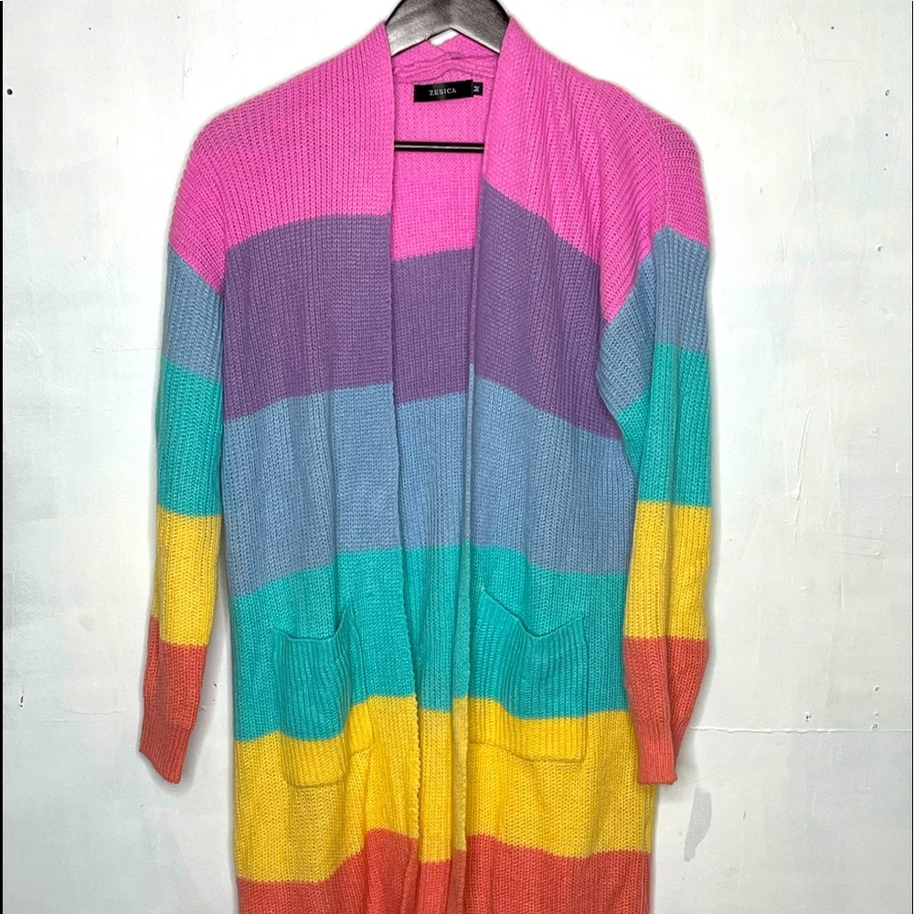 Women’s Zesica Rainbow Full Color Cardigan Size M